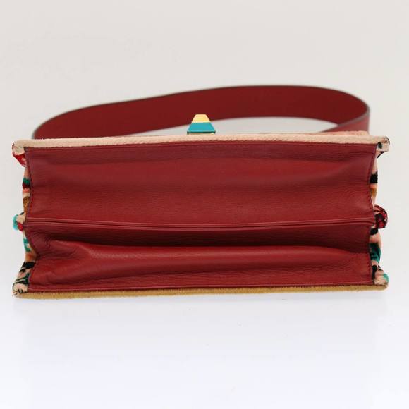 FENDI Zucca Canvas Canai Hand Bag 2way Pink Red Auth 69973A - Picture 5 of 16